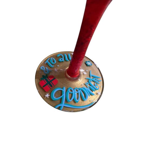 lolita christmas wine glass products for sale | eBay Designs by Lolita And to All A Good Night Hand Painted Wine Glass Christmas